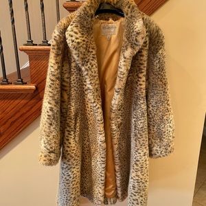 St Johns leopard faux fur coat